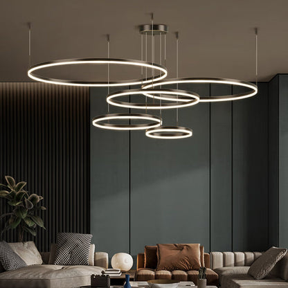 Pendelleuchte Tir-Kreis Ring Moderne Schwarz/Gold/Kaffee Metall Schlafzimmer – Bild 13 von 21