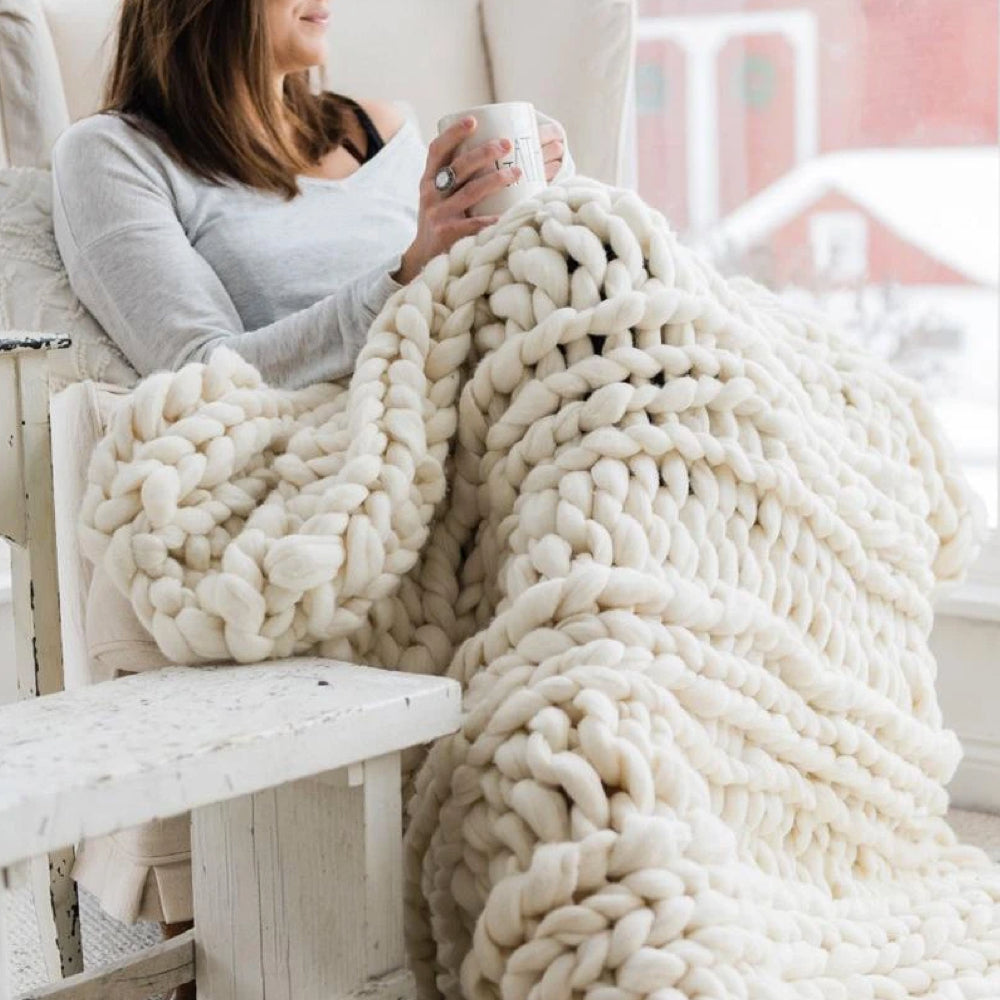 Chunky Strickdecke – Bild 9 von 14