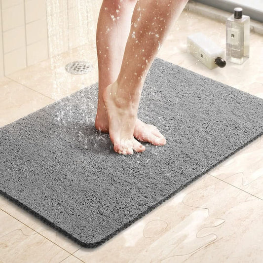 Aqualuxe Shower Mat – Rutschfeste Duschmatte mit Drainage-System & loofah-weicher Oberfläche – Badzubehör