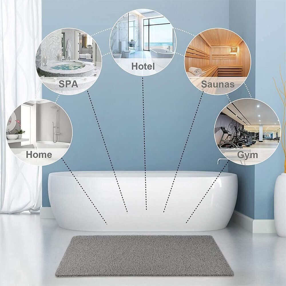 Aqualuxe Shower Mat – Rutschfeste Duschmatte mit Drainage-System & loofah-weicher Oberfläche – Bild 4 von 7