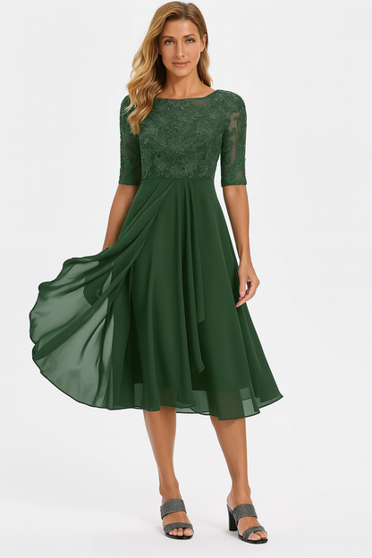 Greta | Damen Sommer A Linie Midi Kleid