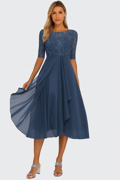 Greta | Damen Sommer A Linie Midi Kleid