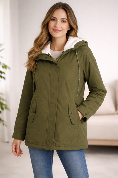 Lange Winterjacke Mit Kapuze & Futter – Bild 2 von 8