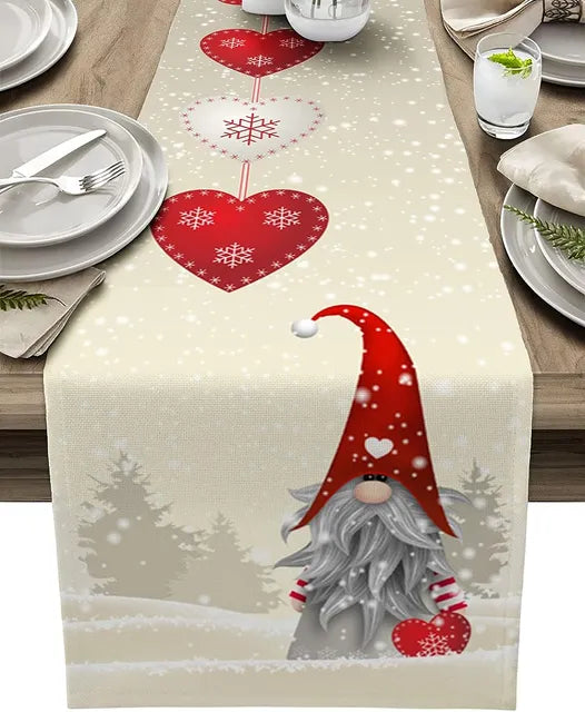 WinterBliss- Weihnachts Tischläufer mit Schneeflockenwichteln, Festliche Tischdeko! – Bild 7 von 7
