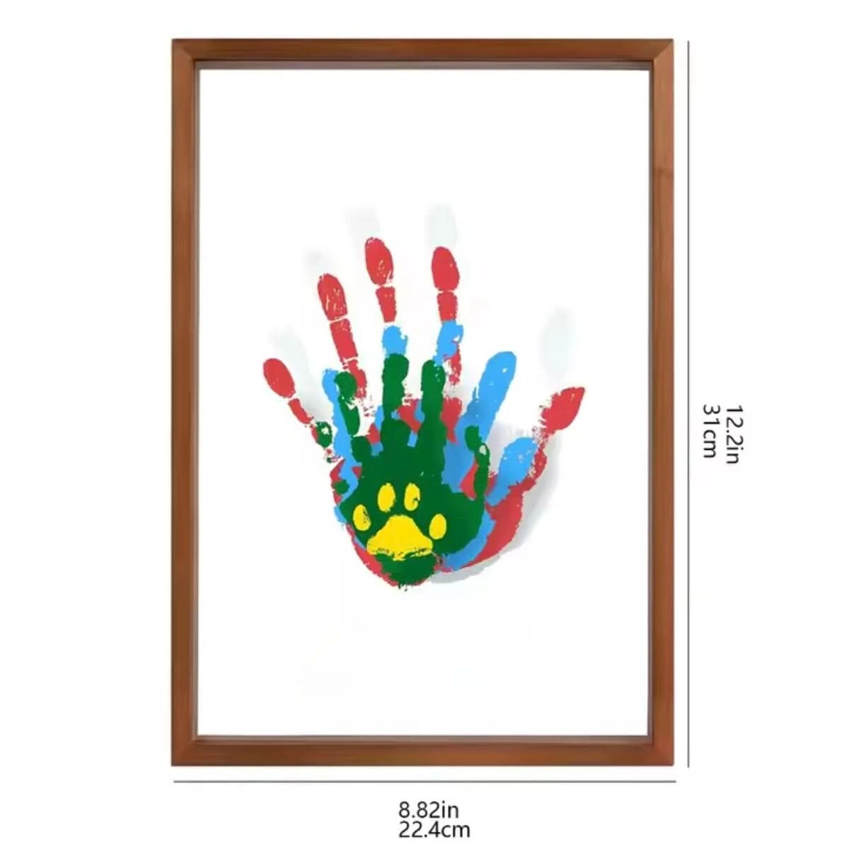 KLEINE SPUREN – Baby Erinnerungsrahmen aus Holz mit Ton für Hand- & Fußabdrücke – Bild 5 von 7