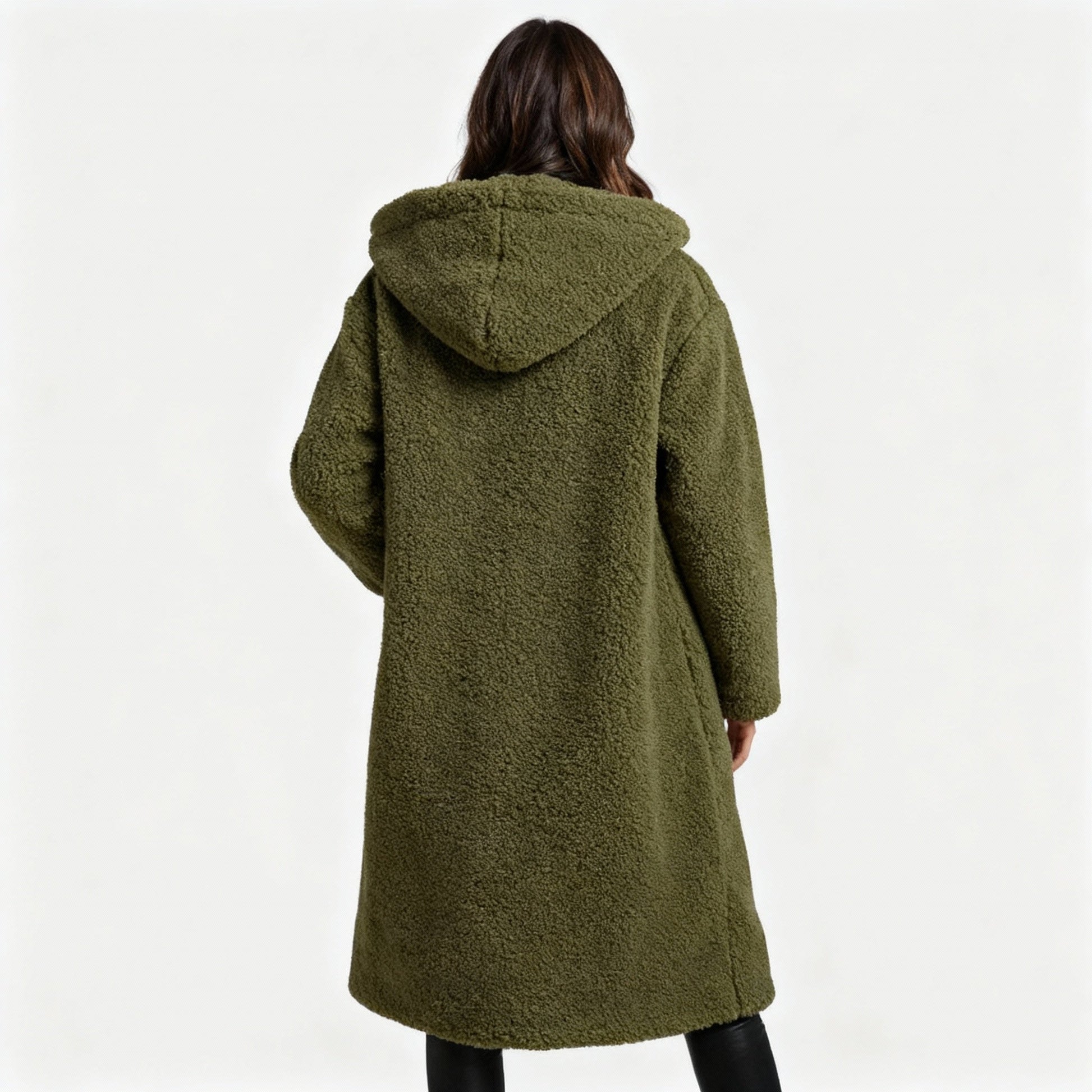 Damen Teddy Mantel mit Kapuze – Bild 3 von 15