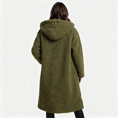 Damen Teddy Mantel mit Kapuze – Bild 3 von 15