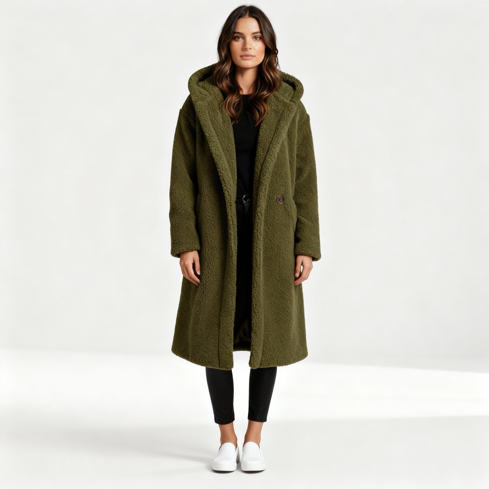 Damen Teddy Mantel mit Kapuze – Jacke & Mantel
