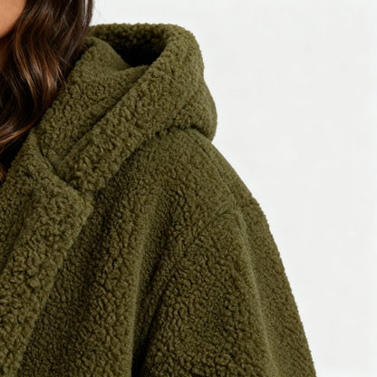 Damen Teddy Mantel mit Kapuze – Bild 5 von 15