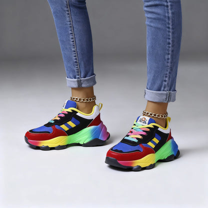 Damen Orthopädische Schuhe – Regenbogen, Ultraleicht, Stoßdämpfend, Fußgewölbestütze, Weite Zehenbox – Bild 6 von 7