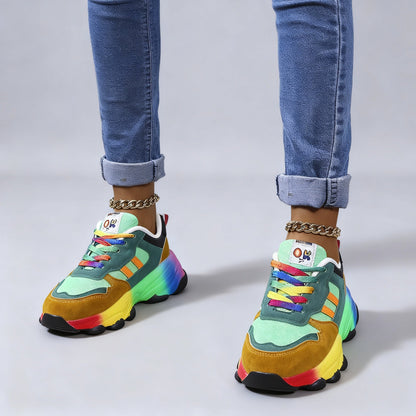 Damen Orthopädische Schuhe – Regenbogen, Ultraleicht, Stoßdämpfend, Fußgewölbestütze, Weite Zehenbox – Bild 2 von 7