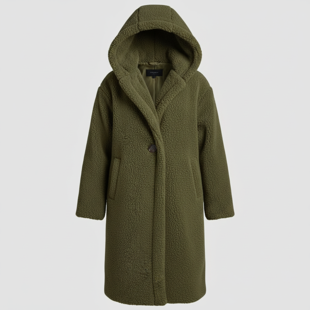 Damen Teddy Mantel mit Kapuze – Bild 6 von 15