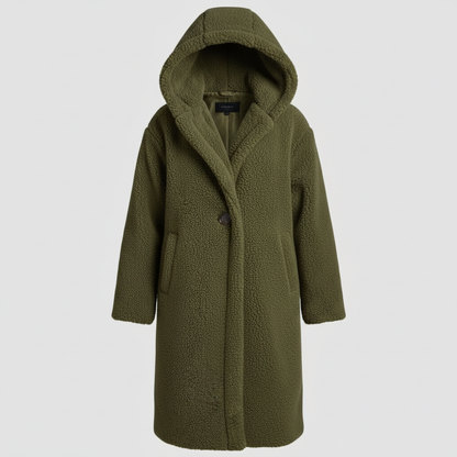 Damen Teddy Mantel mit Kapuze – Bild 6 von 15