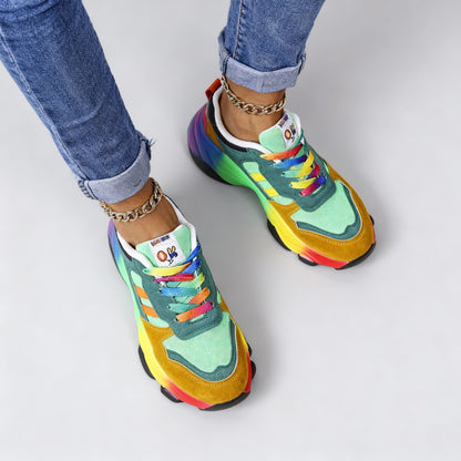 Damen Orthopädische Schuhe – Regenbogen, Ultraleicht, Stoßdämpfend, Fußgewölbestütze, Weite Zehenbox – Bild 4 von 7