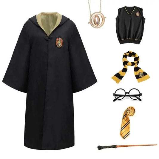 MAGICHOUSE – Hogwarts Zauberschüler-Kostüm mit Robe, Zauberstab & Zubehör für Kinder & Erwachsene – Spielzeug & Kinder