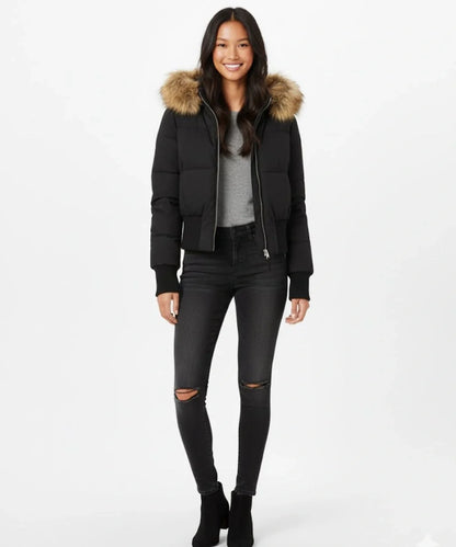 Damen Gesteppt Winterjacke mit Warm & Abnehmbarer Kapuze – Bild 3 von 20