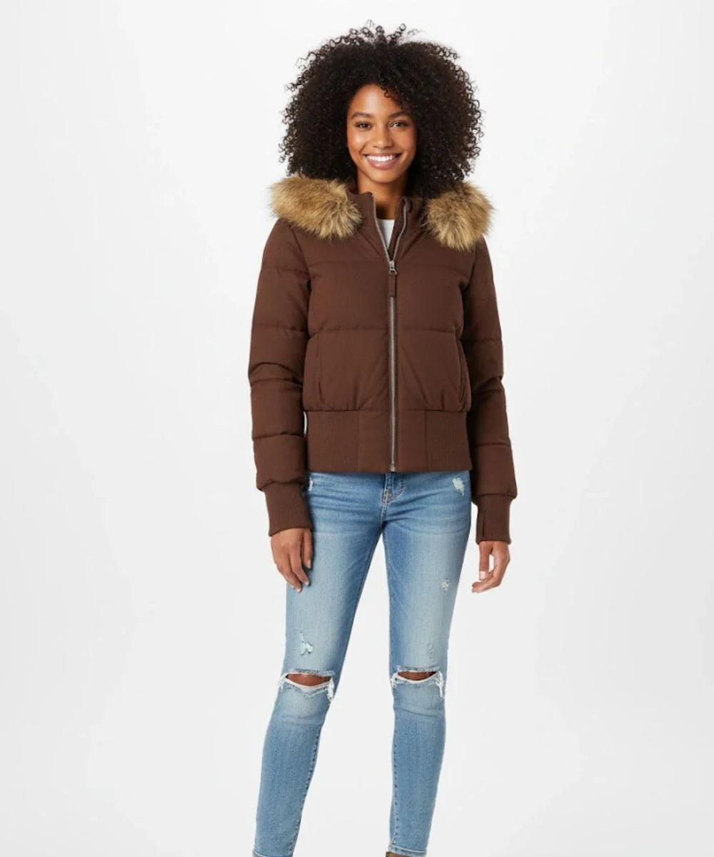 Damen Gesteppt Winterjacke mit Warm & Abnehmbarer Kapuze – Bild 15 von 20
