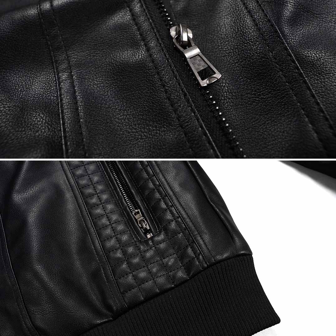 Premium Lederjacke mit Kapuze für Herren – Bild 3 von 6