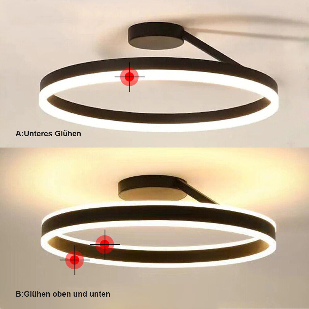 Arisha Deckenleuchte Ring  Modern LED  Schwarz/Weiß Wohnzimmer Flur Metall – Bild 5 von 11