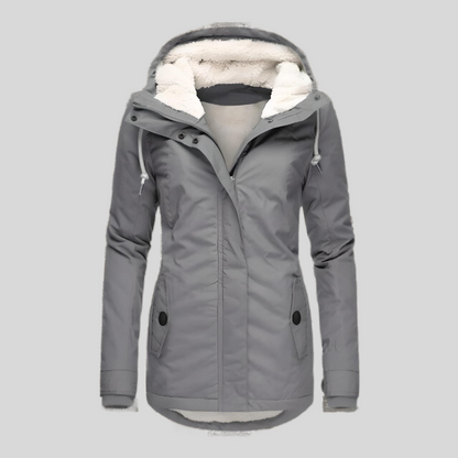 Warme Winterjacke mit Kapuze für Damen – Bild 2 von 6