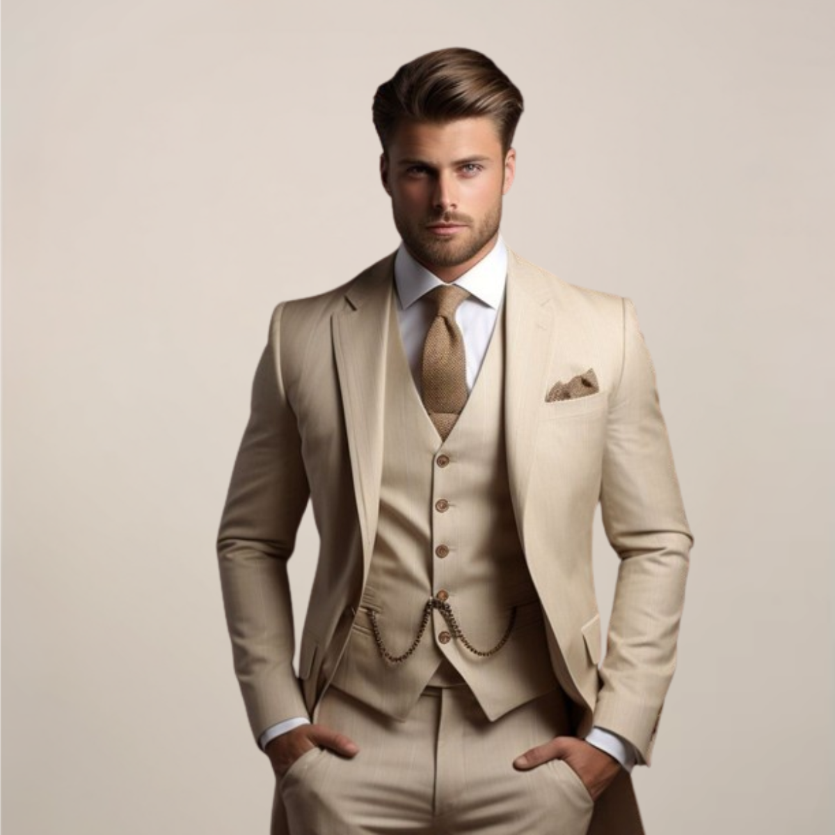 Georg | Herren Frühjahrsformeller Drei-Teile-Anzug – Anzug & Blazer