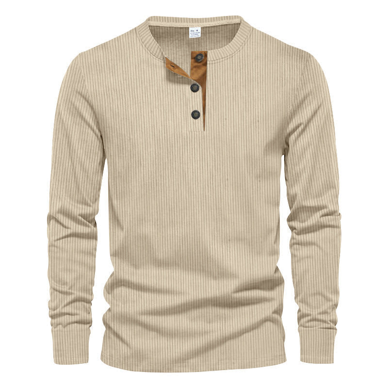 Herren Langarm-Henley-Shirt mit strukturiertem Design – Bild 8 von 11