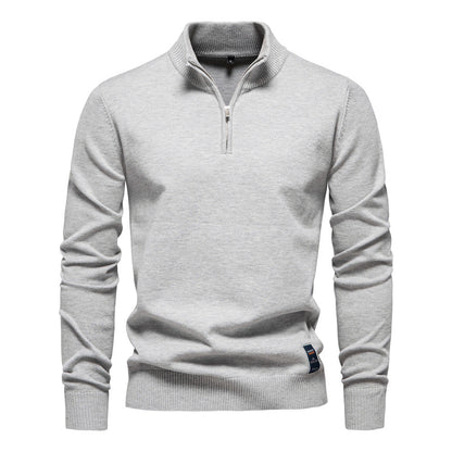 Herren Pullover mit kurzem Reißverschluss und modischem Stehkragen – Bild 7 von 11