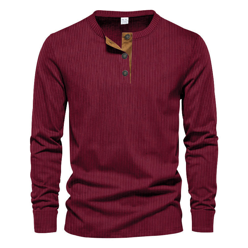 Herren Langarm-Henley-Shirt mit strukturiertem Design – Bild 10 von 11