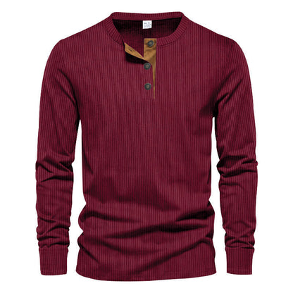 Herren Langarm-Henley-Shirt mit strukturiertem Design – Bild 10 von 11