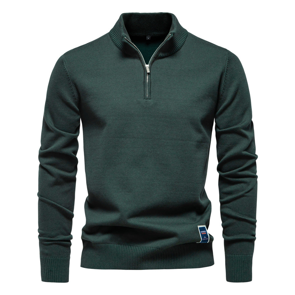 Herren Pullover mit kurzem Reißverschluss und modischem Stehkragen – Bild 11 von 11