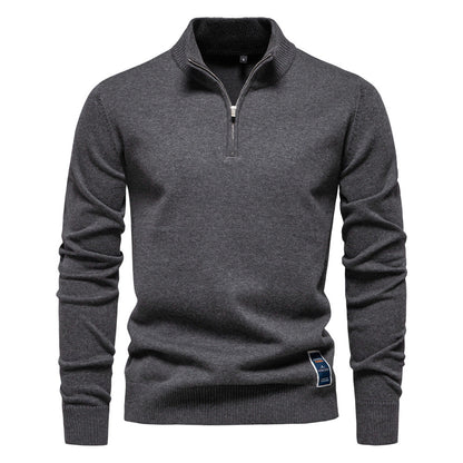 Herren Pullover mit kurzem Reißverschluss und modischem Stehkragen – Bild 10 von 11