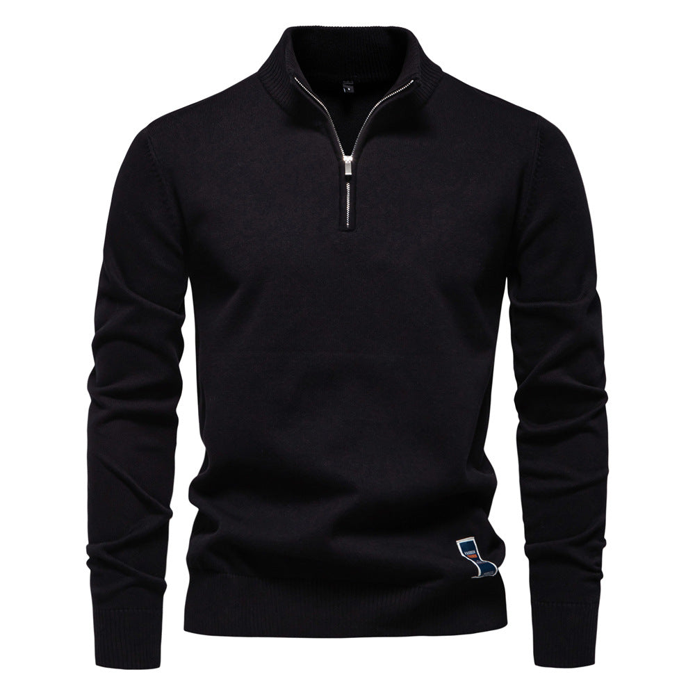 Herren Pullover mit kurzem Reißverschluss und modischem Stehkragen – Bild 9 von 11
