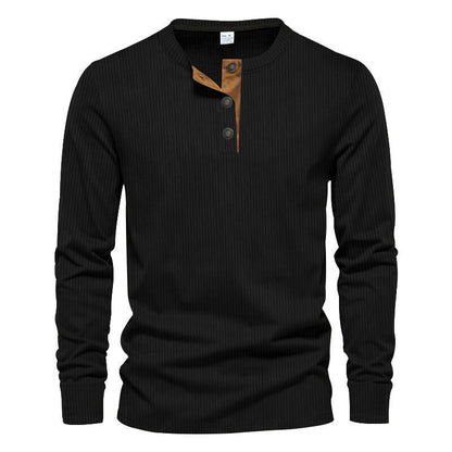 Herren Langarm-Henley-Shirt mit strukturiertem Design – Bild 11 von 11