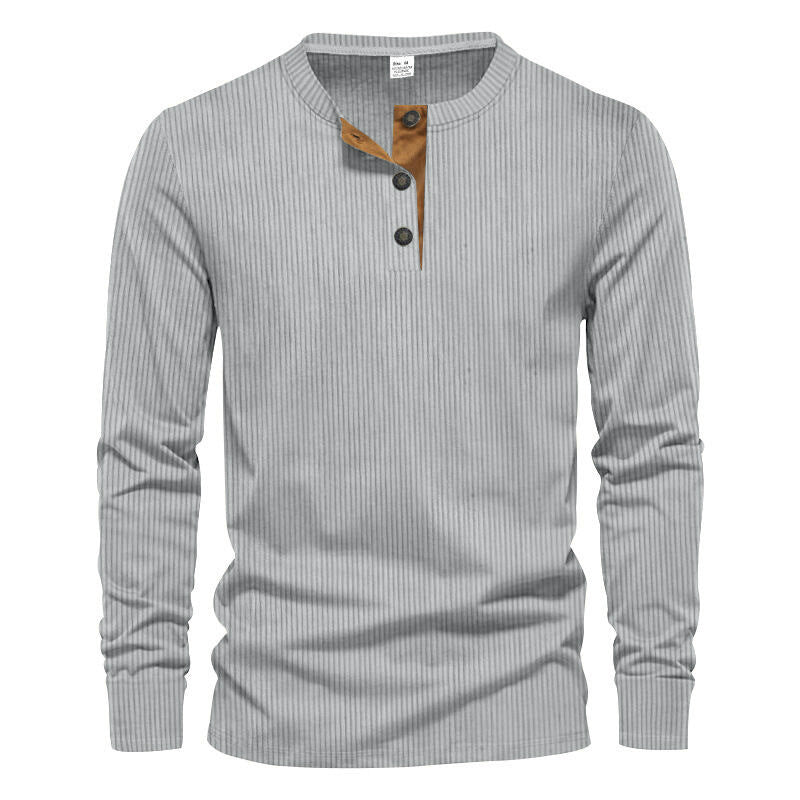 Herren Langarm-Henley-Shirt mit strukturiertem Design – Bild 9 von 11