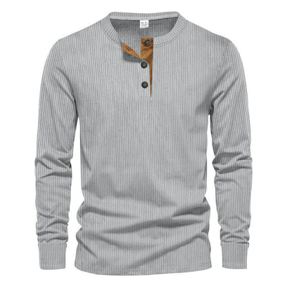 Herren Langarm-Henley-Shirt mit strukturiertem Design – Bild 9 von 11