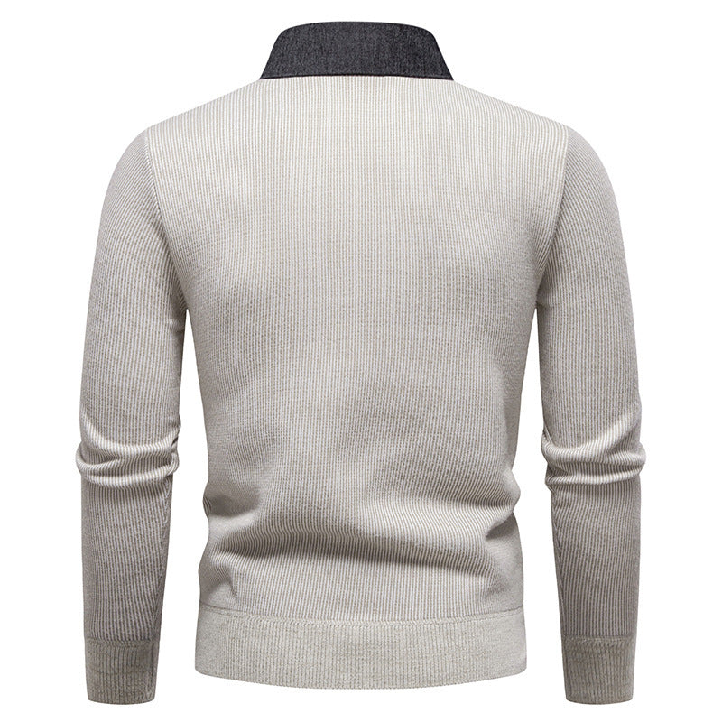Herren Feinstrickpullover mit Modernem Kragen & Elegantem Design| – Pullover & Strick