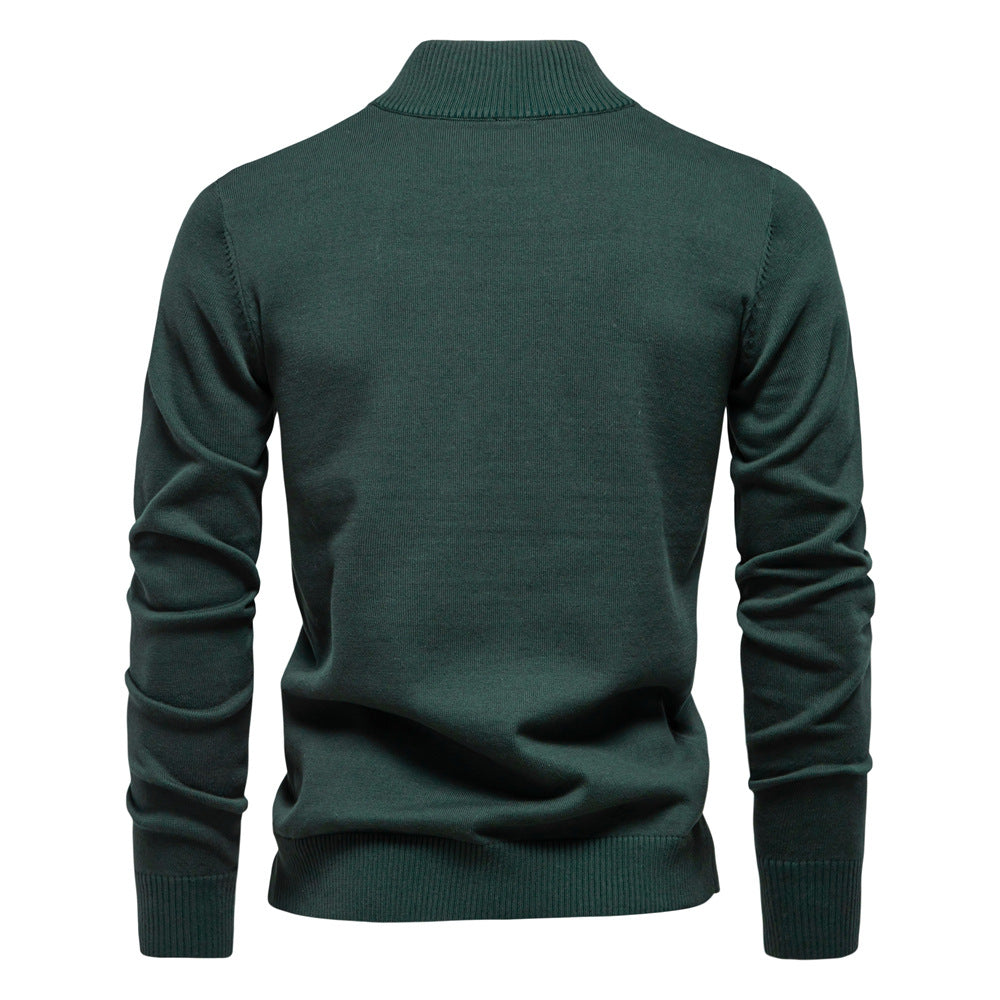 Herren Pullover mit kurzem Reißverschluss und modischem Stehkragen – Bild 3 von 11