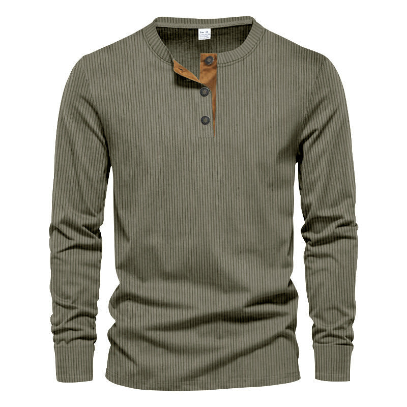Herren Langarm-Henley-Shirt mit strukturiertem Design – Bild 6 von 11