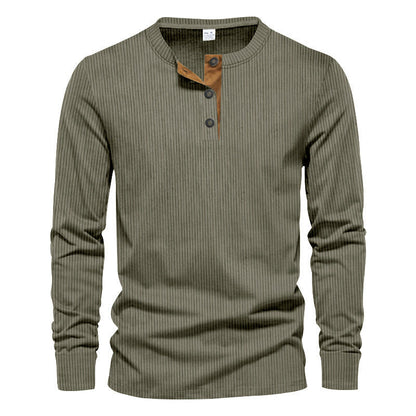 Herren Langarm-Henley-Shirt mit strukturiertem Design – Bild 6 von 11
