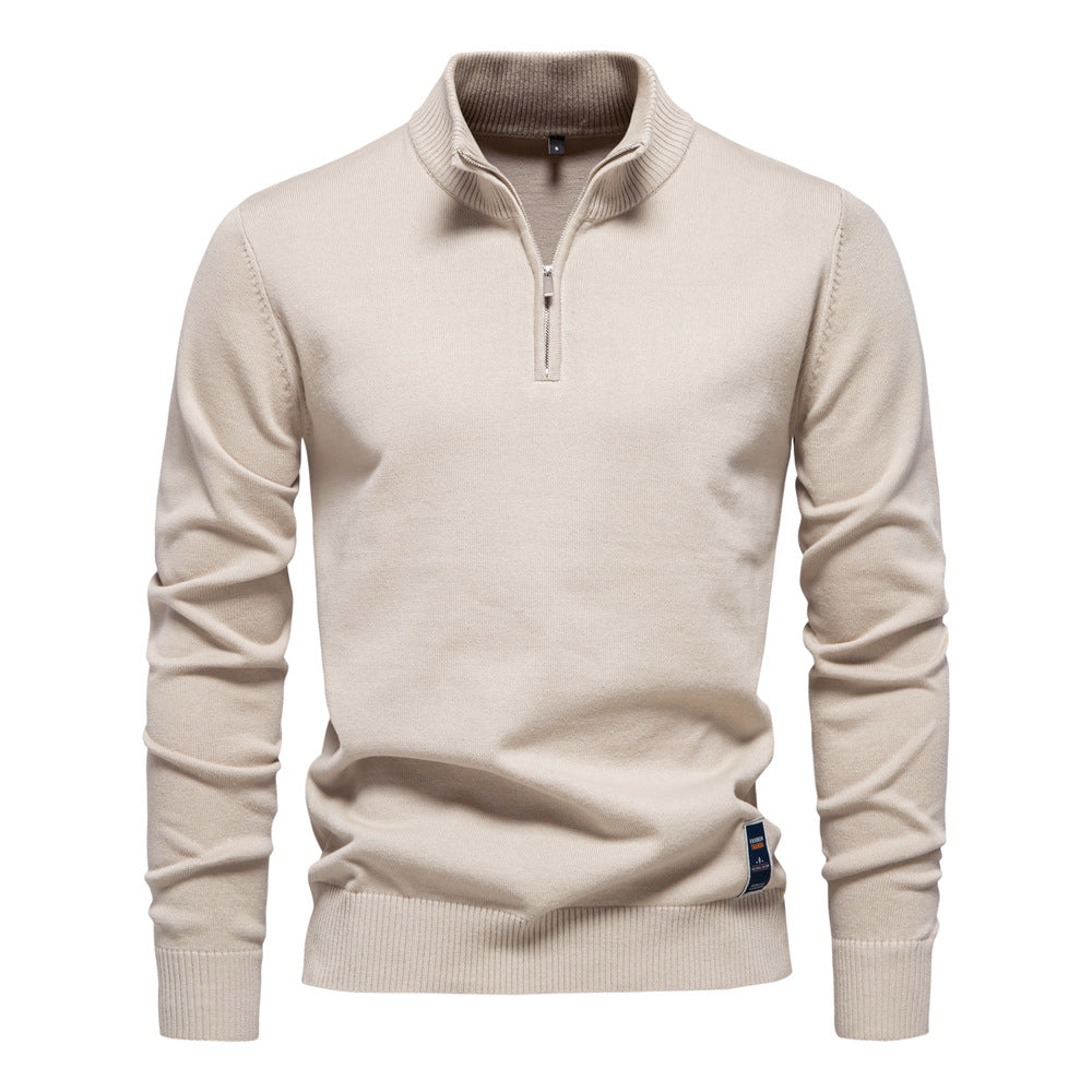 Herren Pullover mit kurzem Reißverschluss und modischem Stehkragen – Bild 8 von 11