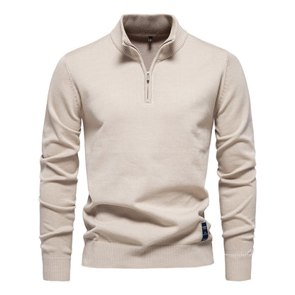 Herren Pullover mit kurzem Reißverschluss und modischem Stehkragen – Bild 8 von 11