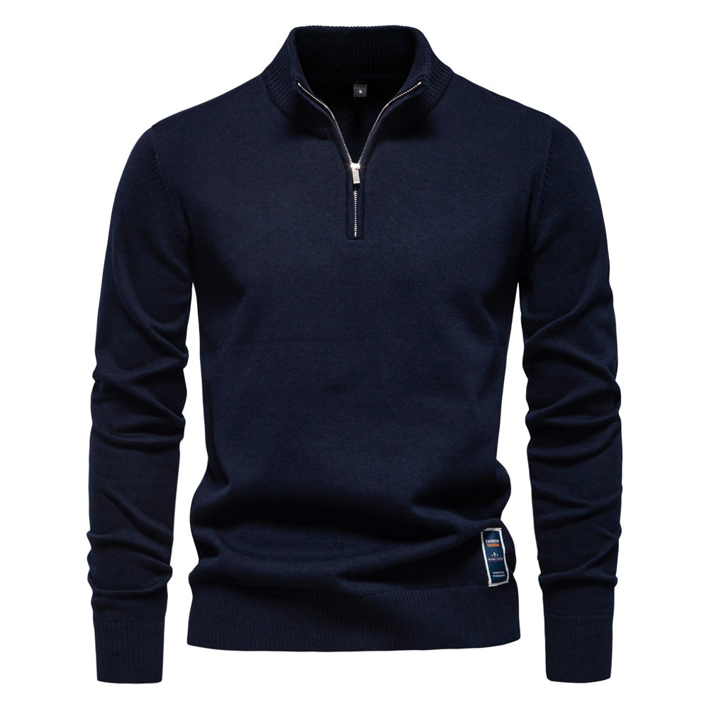 Herren Pullover mit kurzem Reißverschluss und modischem Stehkragen – Bild 6 von 11