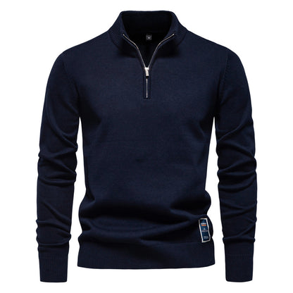 Herren Pullover mit kurzem Reißverschluss und modischem Stehkragen – Bild 6 von 11
