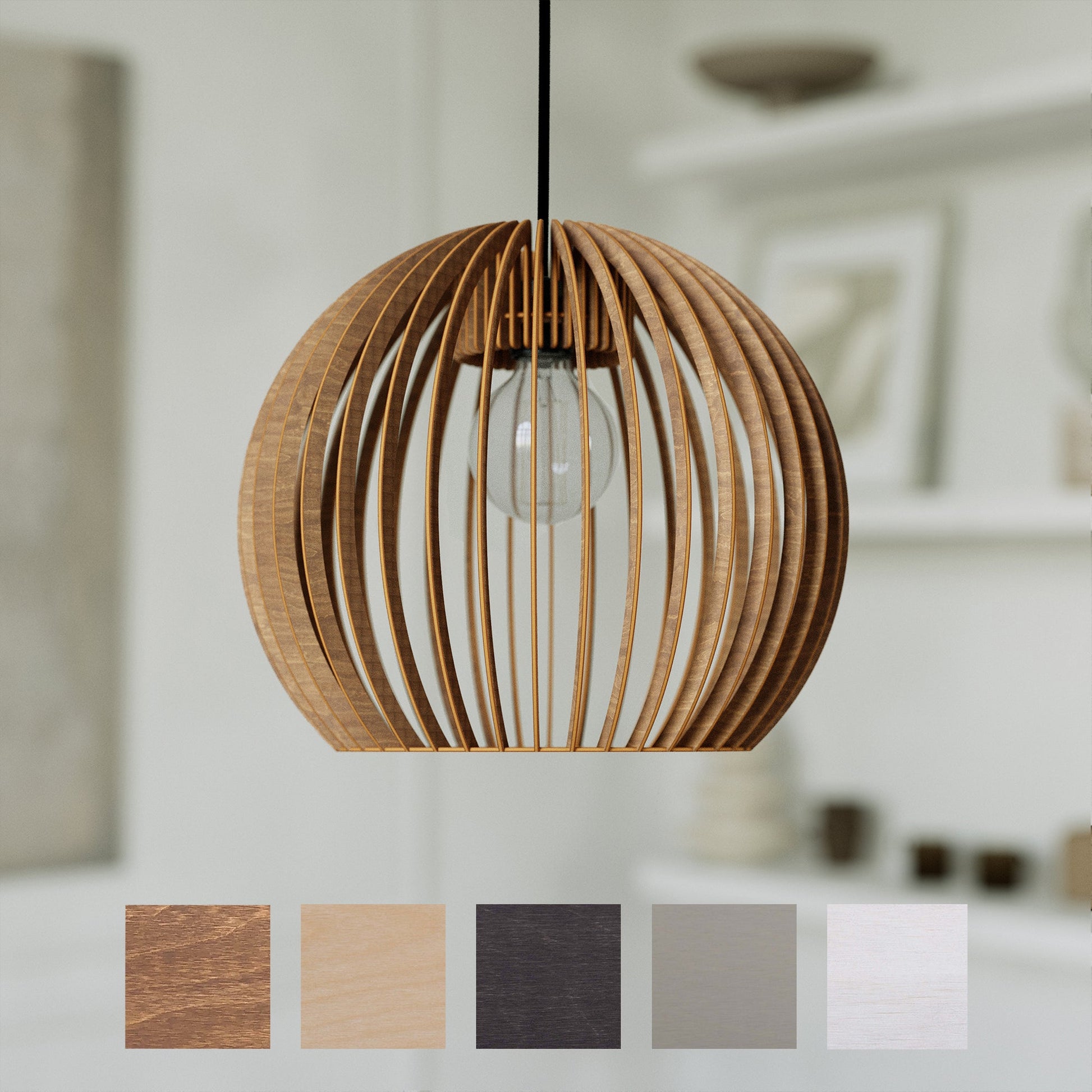 Pendelleuchte BOLA aus Holz – Pendelleuchte
