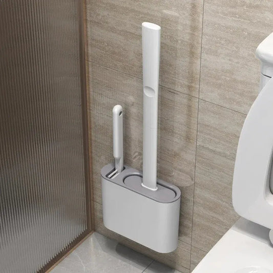 Toilettenbürste HygieBrush DuoClean| 2-in-1 Silikon-WC-Bürstenset mit Wandhalterung| Antibakteriell & platzsparend – Badzubeh