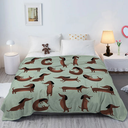 Fleece-Decke DoxiDream| Weiches Flanell| Dackel-Print| Sofa & Bett – Sofa & Sessel
