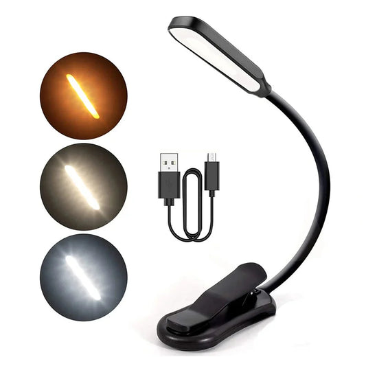 LumiLeaf 7 LED Leselampe| USB Wiederaufladbar| 3 Farbtemperaturen & 9 Helligkeitsstufen| Flexibel & Augenschonend – Tischleuc