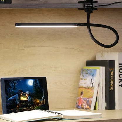 LED-Klemmleuchte LumaFlex| 3 Lichtfarben & 10 Helligkeitsstufen| USB-Betrieb| Flexibler Schwanenhals| Augenfreundlich & Dimmb