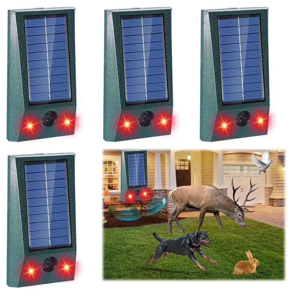 SolarGuardix Ultraschall Vogelvertreiber Solar| Mit LED & Bewegungsmelder| Wasserdicht IP58| 600 m² Abdeckung – Winteraccesso