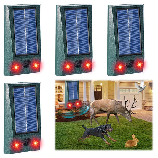 SolarGuardix Ultraschall Vogelvertreiber Solar| Mit LED & Bewegungsmelder| Wasserdicht IP58| 600 m² Abdeckung – Winteraccesso